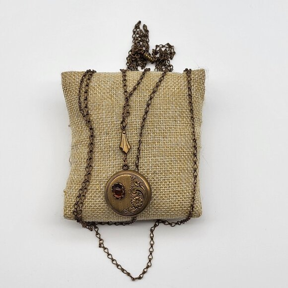 Stunning Atique Locket Necklace 3 strand  Art Nouveau unsigned Estate Find - Picture 2 of 13